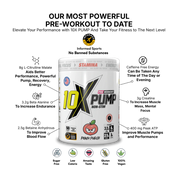 10X PUMP Stim free Pre-Workout 50 Scoops - 600g