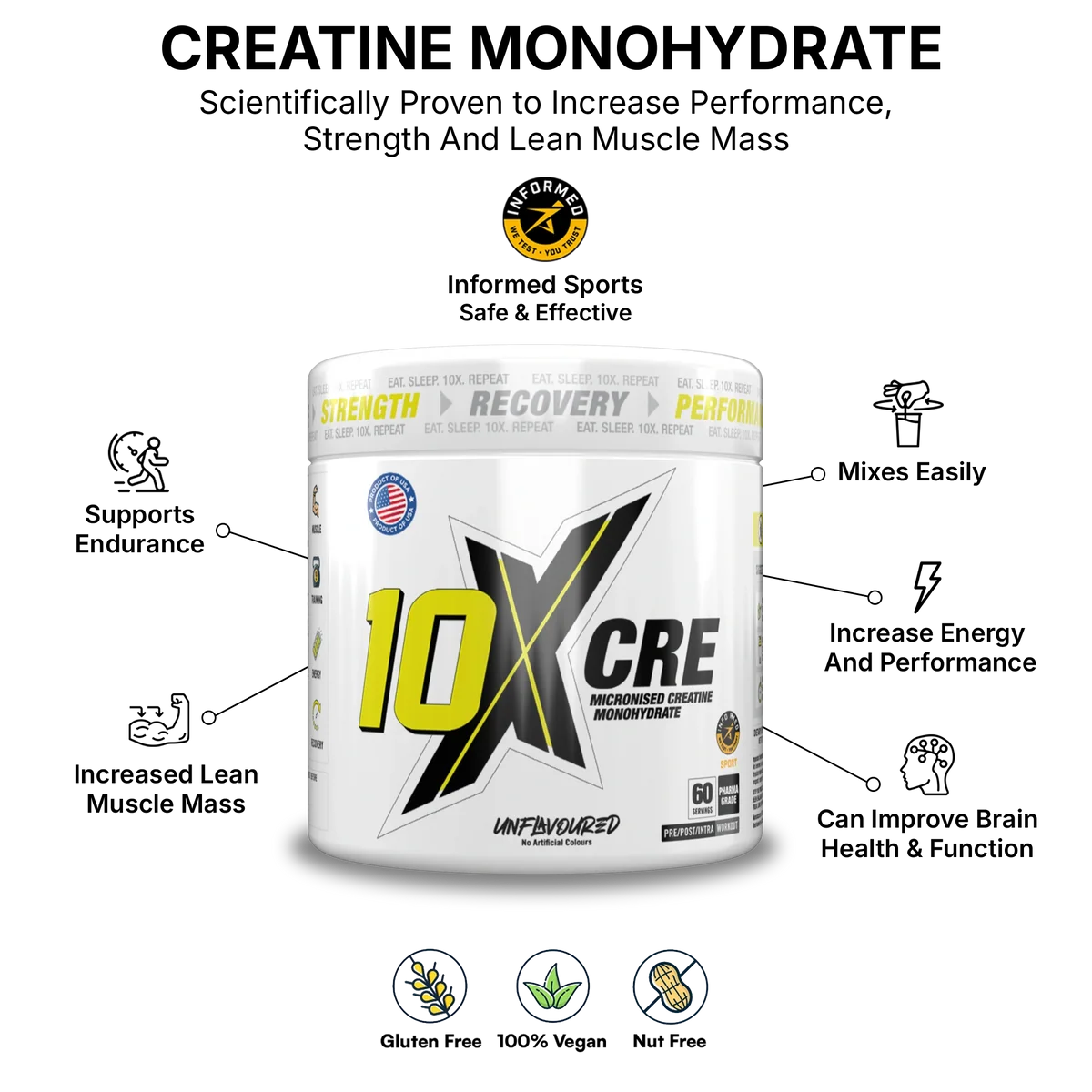 10X CRE - 300gr - Creatine Monohydraat